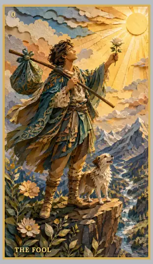 ペーパーシアタースタイルの The Fool のカード