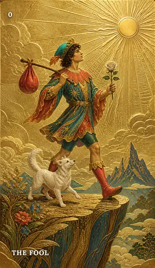 Карта The Fool у стилі Золота фольга