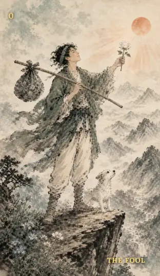 Карта The Fool у стилі Живопис тушшю