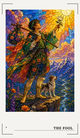 Карта The Fool у стилі Соборні вітражі